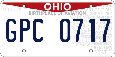 OH license plate GPC0717