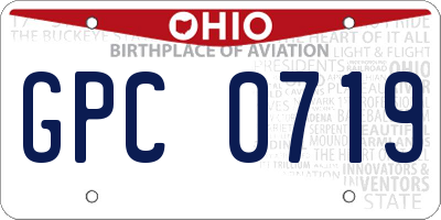 OH license plate GPC0719