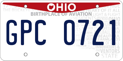 OH license plate GPC0721