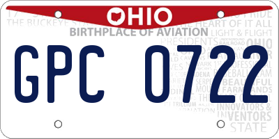 OH license plate GPC0722