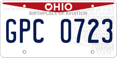 OH license plate GPC0723