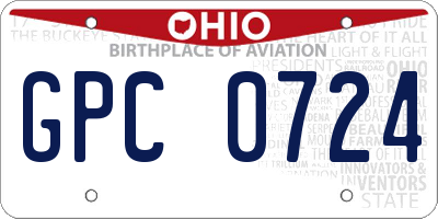 OH license plate GPC0724