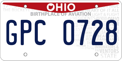 OH license plate GPC0728