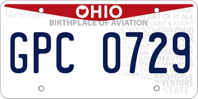 OH license plate GPC0729
