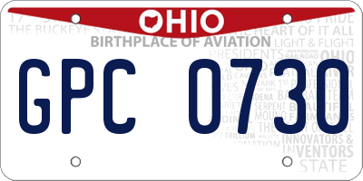 OH license plate GPC0730