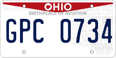 OH license plate GPC0734
