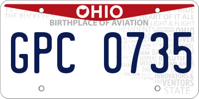 OH license plate GPC0735