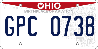 OH license plate GPC0738