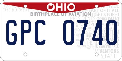 OH license plate GPC0740