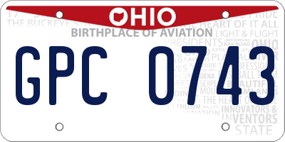 OH license plate GPC0743