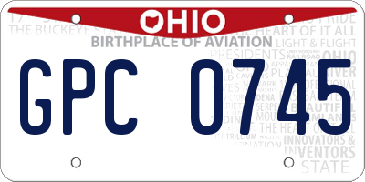 OH license plate GPC0745