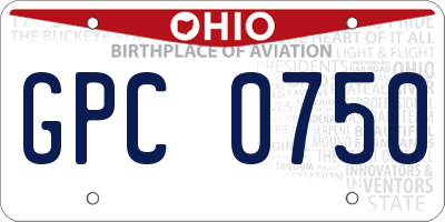 OH license plate GPC0750