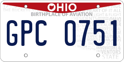 OH license plate GPC0751