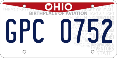 OH license plate GPC0752