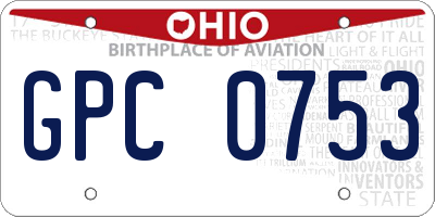 OH license plate GPC0753