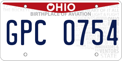 OH license plate GPC0754