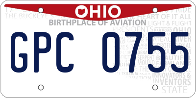 OH license plate GPC0755