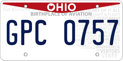 OH license plate GPC0757