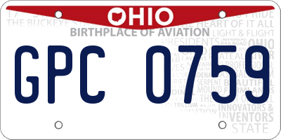 OH license plate GPC0759