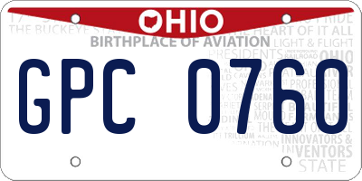 OH license plate GPC0760