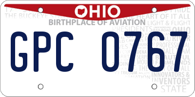 OH license plate GPC0767