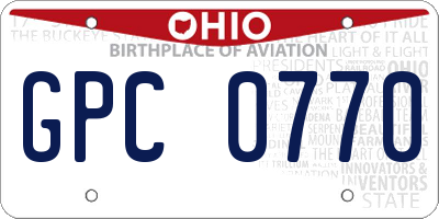 OH license plate GPC0770