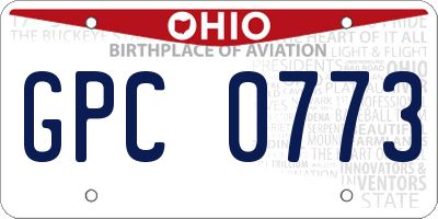 OH license plate GPC0773
