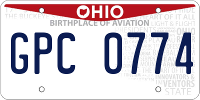 OH license plate GPC0774