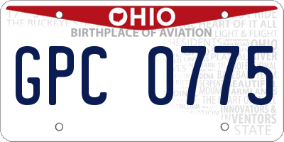 OH license plate GPC0775
