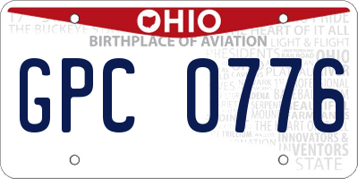 OH license plate GPC0776