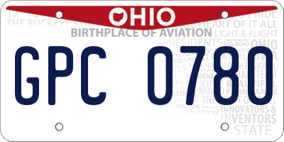 OH license plate GPC0780
