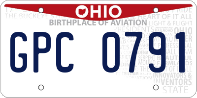 OH license plate GPC0791
