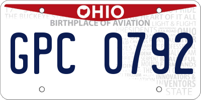 OH license plate GPC0792
