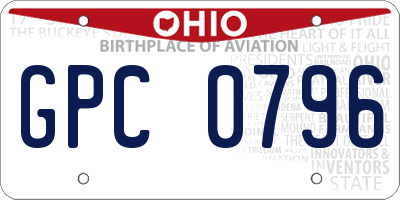 OH license plate GPC0796