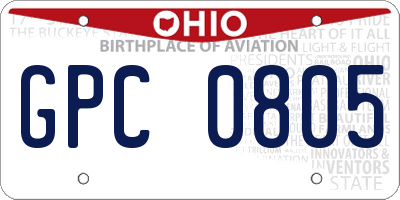 OH license plate GPC0805