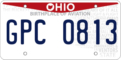 OH license plate GPC0813