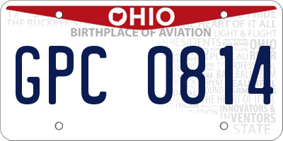 OH license plate GPC0814