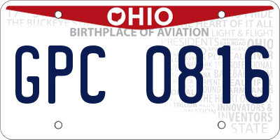 OH license plate GPC0816