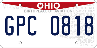 OH license plate GPC0818