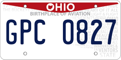 OH license plate GPC0827