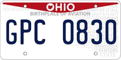 OH license plate GPC0830