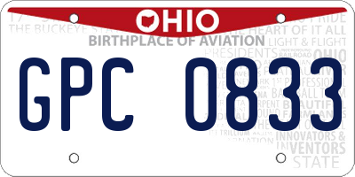 OH license plate GPC0833