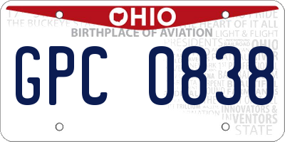 OH license plate GPC0838