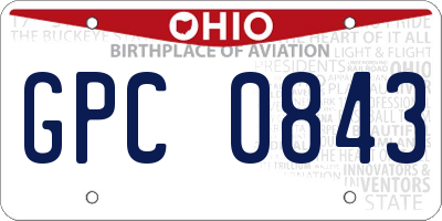 OH license plate GPC0843