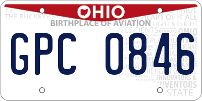 OH license plate GPC0846