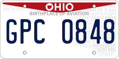 OH license plate GPC0848