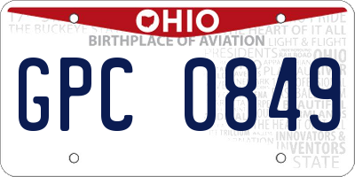 OH license plate GPC0849