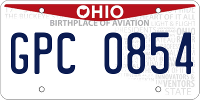 OH license plate GPC0854
