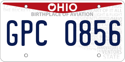 OH license plate GPC0856