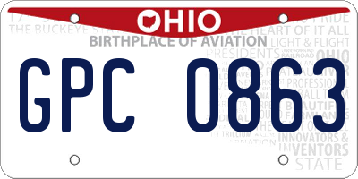 OH license plate GPC0863